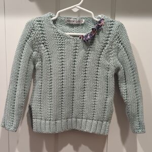 Textured Knit Sweater in Soft Blue